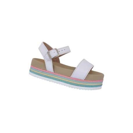 Sandalia Casual Para Niña Bambino BM1602 Blanco